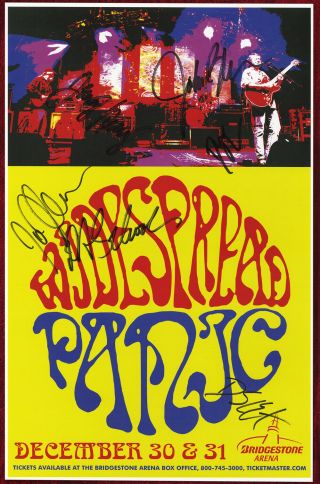 Widespread Panic Autographed Concert Poster 2016 John Bell,  Jimmy Herring