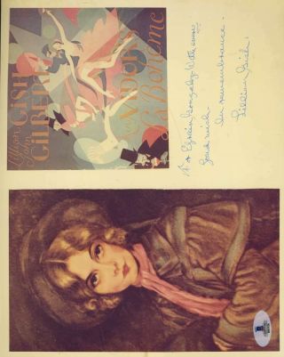 Lillian Gish Bas Beckett Authentication Cert Hand Signed 8x10 Photo Autograph