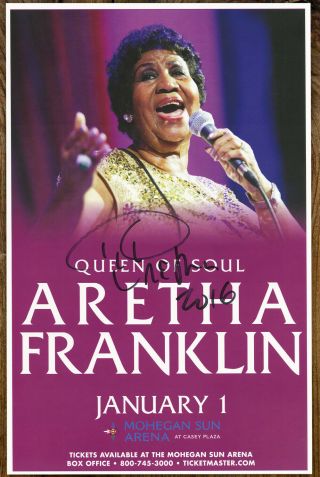 Aretha Franklin Autographed Gig Poster Queen Of Soul