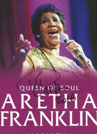 Aretha Franklin autographed gig poster Queen Of Soul 4