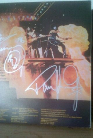 Kiss Signed Alive Ii Gatefold Lp Record Cover / Sleeve Members 96 Usa