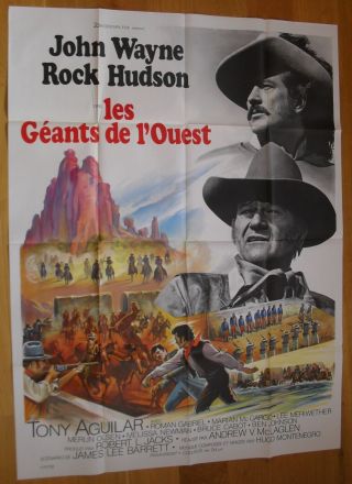 Undefeated John Wayne Western French Movie Poster 