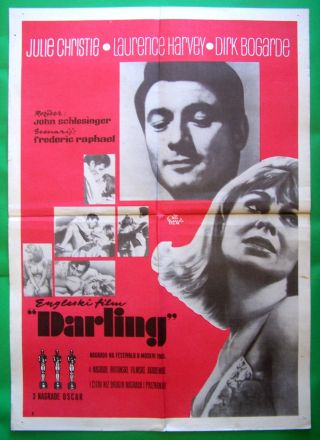 Darling - Julie Christie/dirk Bogarde/l.  Harvey - Yugoslav Movie Poster 1968