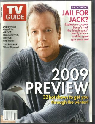 Tv Guide - 1/2009 - 24 - Kiefer Sutherland - 2009 Preview - No Mailing Label
