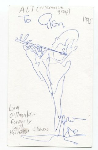 Hothouse Flowers - Liam O Maonlai Signed 3x5 Index Card Autograph Signature Alt
