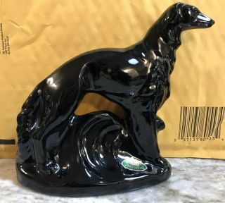 Rosemeade Pottery Black Wolfhound Bookends TWO 3