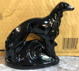 Rosemeade Pottery Black Wolfhound Bookends TWO 7