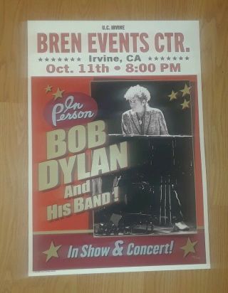 Bob Dylan And His Band 2019 Limited Edition Tour Show Concert Poster U.  C.  Irvine