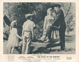 Night Of The Hunter British Lobby Card Robert Mitchum Shelley Winters