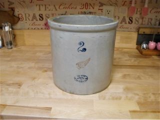 Vintage Red Wing Stoneware 2 Gal.  Gallon Crock Normal For Age Nr