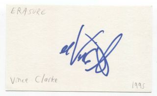 Erasure - Vince Clarke Signed 3x5 Index Card Autographed Signature