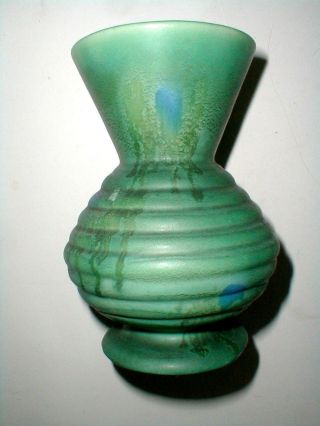 Belgium Pottery Arts & Craft 433 Drip Glaze Ring Vase 1930s
