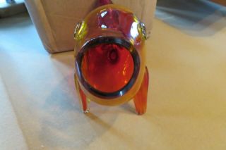 Vintage Blenko Art Glass Amberina Tangerine 12 