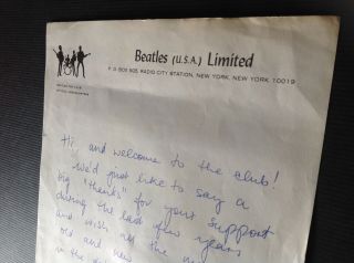 The Beatles US Fan Club letter 1963/64 with ink signed group b/w photo 6