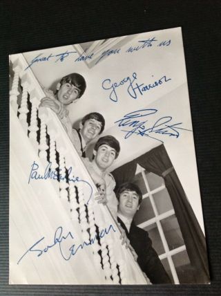 The Beatles US Fan Club letter 1963/64 with ink signed group b/w photo 7