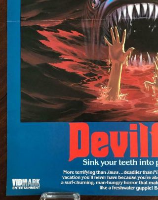 Vidmark Ent Horror VHS Video Store Promo Poster DEVIL FISH 1984 Lamberto Bava NM 4