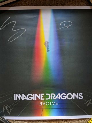 Imagine Dragons " Evolve " Signed Lithograph Signed By Four