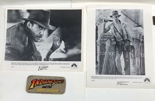 Vintage Indiana Jones And The Temple Of Doom Fan Club Patch Rare Promo Photos