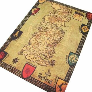 Game of Thrones Westeros Map Retro Kraft Paper Poster Decorative Wall Painting 2
