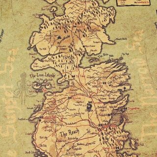 Game of Thrones Westeros Map Retro Kraft Paper Poster Decorative Wall Painting 3