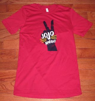 Rare " Jojo Rabbit " Red Promo T - Shirt - Taika Waititi Scarlett Johansson Medium