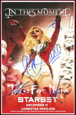 In This Moment Autographed Concert Poster 2014 Maria Brink,  Travis Johnson