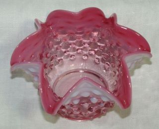 Fenton Art Glass 1953 Cranberry Opalescent Hobnail Star Bon Bon