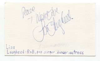 Lisa Lougheed Signed 3x5 Index Card Autographed Signature Singer Raccoons Voice