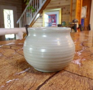 Marblehead Pottery Matte Cream Glazed Art Pottery Sugar Bowl