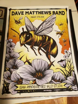 Dave Matthews Band West Valley City,  Ut 8/27/2019 Show Poster