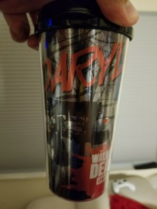 The Walking Dead Travel Mug Tumbler Coffee Drink Twd Daryl Dixon Cup W/ Lid 18oz