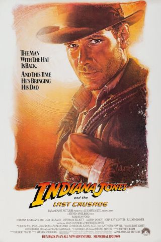 Indiana Jones And The Last Crusade (1989) Advance Movie Poster - Rolled