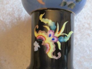 Rare Vintage Hand Painted Nippon Porcelain Morimura Bros Black/Blue Unusual Vase 7