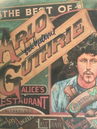 ARLO GUTHRIE Signed BEST OF Vinyl Record LP Album PSA DNA Alice ' s Restaurant 2