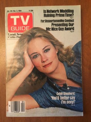 1984 Vintage Cybil Shepherd Tv Guide - No Mailing Label -