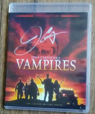 John Carpenter " Autographed Hand Signed " Vampires Blu Ray - Twilight Time Oop