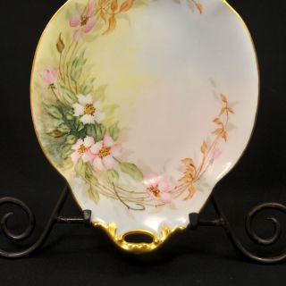 Limoges Bernardaud B&Co Oval Large Platter Artist HWL Pink Roses Gold 1900 - 1914 8