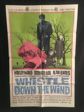 Whistle Down The Wind 1962 One Sheet Movie Poster Hayley Mills,  Bernard Lee " B "