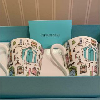 Tiffany & Co Bone China 5th Avenue 2 Mug Cup Set In Gift Box