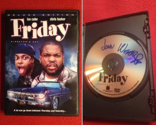 Authentic Autograph Ice Cube,  John Witherspoon Signed Friday Dvd Director 