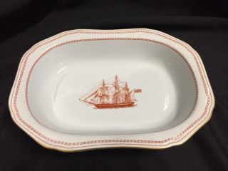 Copeland Spode Trade Winds Red Ship Serving Bowl First Quality