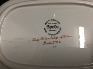 Copeland Spode Trade Winds Red Ship Serving Bowl First Quality 4