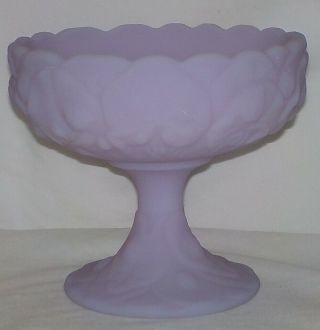 Fenton Art Glass Lavender Satin Water Lily Pedestal Compote Bowl