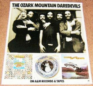 Ozark Mountain Daredevils Uk Record Company Promo Poster For First 3 Albums 1975