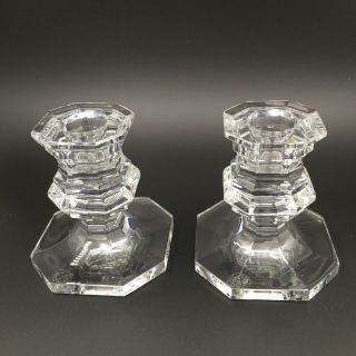 Vintage Baccarat Pair Regence Crystal Candlestick Candle Holders