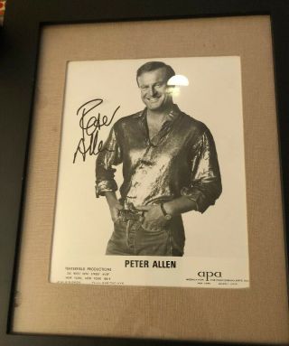 Peter Allen Autographed Photo 8 X 10 Framed Matted Authenticated