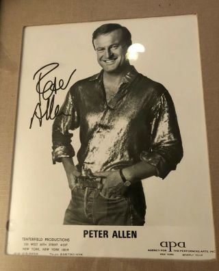 Peter Allen Autographed Photo 8 X 10 Framed Matted authenticated 2