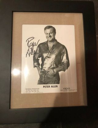 Peter Allen Autographed Photo 8 X 10 Framed Matted authenticated 7