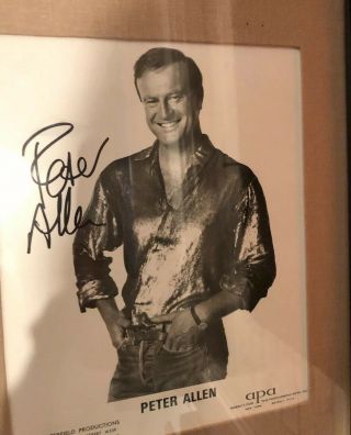 Peter Allen Autographed Photo 8 X 10 Framed Matted authenticated 8