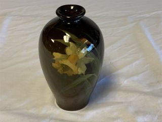Roseville Rozane Ware 6 " Daffodil Brown/green/yellow Vase